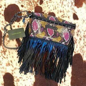 Longchamp snake skin crossbody or belt bag